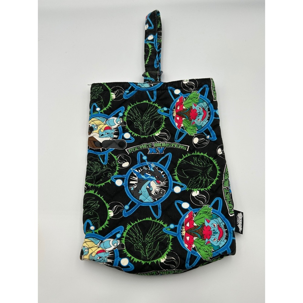 Pokemon Pocket Monsters XY Quilted Bag Mega Charizard Venusaur Blastoise Black